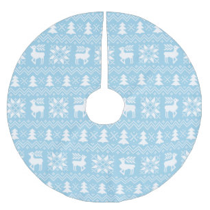 Levendig kerstkeuken geïnspireerd blauw patroon kerstboom rok