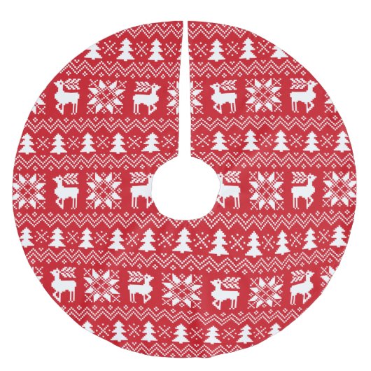 Levendig kerstkeuken geïnspireerd rood patroon kerstboom rok (Voorkant)