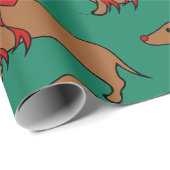 Levendig Kerstmis Dachshund Inpakpapier (Rol Hoek)