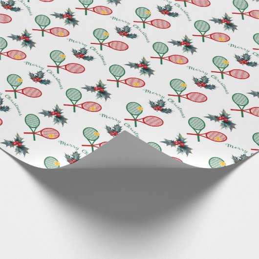 Levendig 🎄 Kerstmis 🎾 tennis Wrapping Paper Cadeaupapier (Hoek)