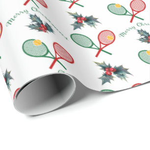 Levendig 🎄 Kerstmis 🎾 tennis Wrapping Paper Cadeaupapier