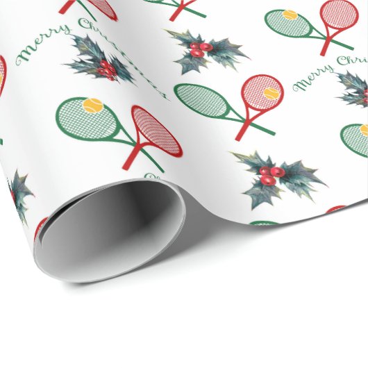 Levendig 🎄 Kerstmis 🎾 tennis Wrapping Paper Cadeaupapier (Rol Hoek)