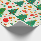 Levendig kerstpatroon cadeaupapier (Hoek)
