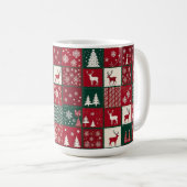 Levendig Kerstpatroon Koffiemok (Voorkant rechts)