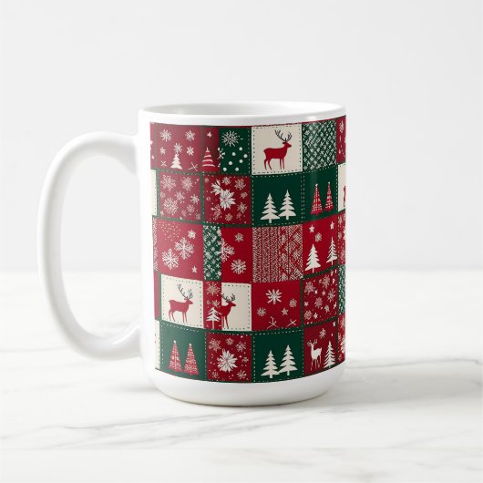 Levendig Kerstpatroon Koffiemok (Links)