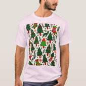 Levendig Kerstpatroon Kunstprint T-shirt (Voorkant)