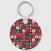 Levendig kerstpatroon sleutelhanger (Achterkant)