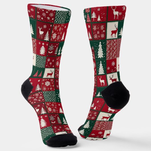 Levendig Kerstpatroon Sokken (Gebogen)