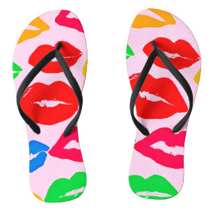 Levendig Kissed door Kleuren Patroon Teenslippers