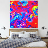 Levendig kleurenblastpatroon canvas afdruk (Insitu (Slaapkamer))