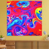 Levendig kleurenblastpatroon canvas afdruk (Insitu (Woonkamer))