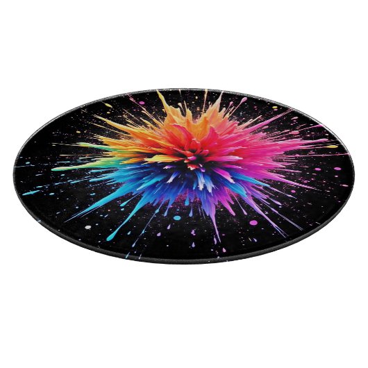 Levendig kleurenexplosieontwerp snijplank (Hoek)