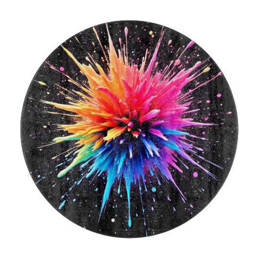 Levendig kleurenexplosieontwerp snijplank (Voorkant)