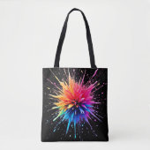 Levendig kleurenexplosieontwerp tote bag (Voorkant)