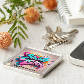 "Levendig kleurenpalet" Sleutelhanger (Zijkant)