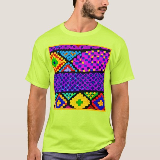 Levendig kleurenpatroon t-shirt (Voorkant)