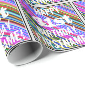 Levendig, Kleurrijk 41e Verjaardag + Aangepaste Na Cadeaupapier (Rol Hoek)