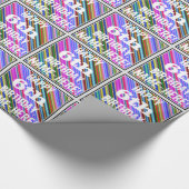 Levendig, kleurrijk 6e verjaardag + aangepaste naa cadeaupapier (Hoek)