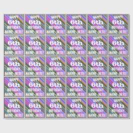 Levendig, kleurrijk 6e verjaardag + aangepaste naa cadeaupapier