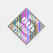 Levendig, kleurrijk 6e verjaardag + aangepaste naa servet (Hoek)