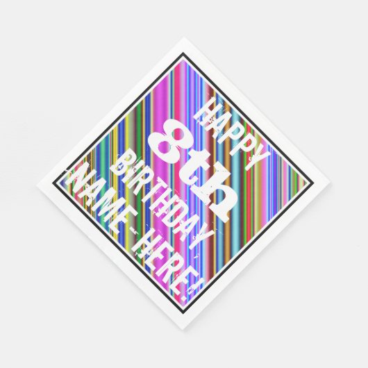 Levendig, kleurrijk 8e verjaardag + aangepaste naa servet (Hoek)