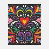 Levendig kleurrijk abstract bloemontwerp fleece deken (Voorkant)