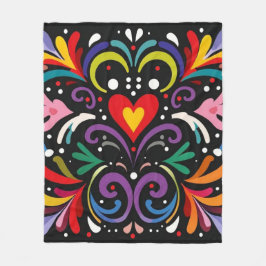 Levendig kleurrijk abstract bloemontwerp fleece deken