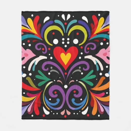 Levendig kleurrijk abstract bloemontwerp fleece deken (Voorkant)