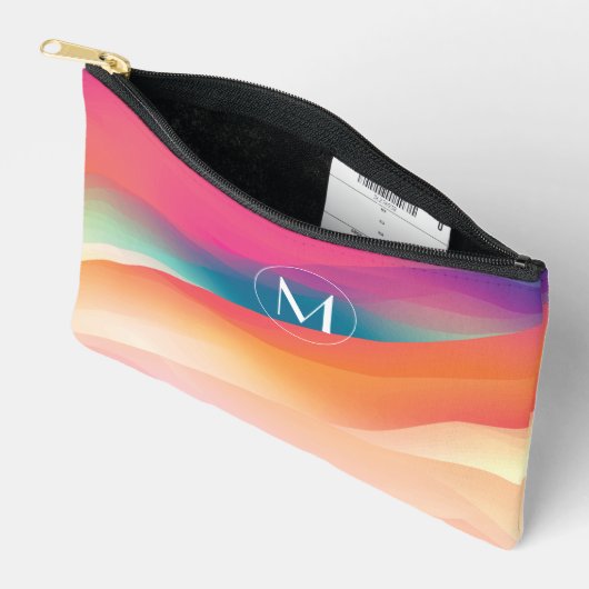 Levendig kleurrijk abstract eenvoudig monogram etui (Open)