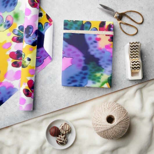 Levendig kleurrijk abstract kunst inpakpapier (Crafts)
