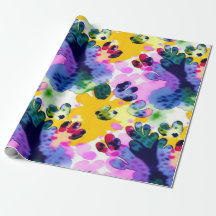 Levendig kleurrijk abstract kunst inpakpapier