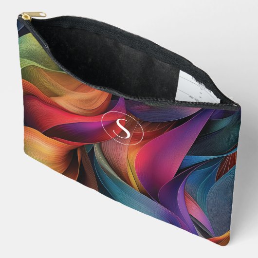 Levendig kleurrijk Abstract patroon, monogram Etui (Open)