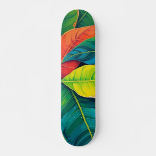 Levendig kleurrijk bananenblad patroon persoonlijk skateboard