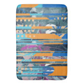 Levendig kleurrijk bloemen- en geometrisch ontwerp badmat (Voorkant Verticaal)