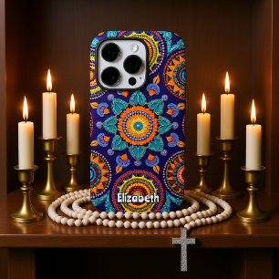 Levendig kleurrijk bloemig Abstract patroon ontwer iPhone 16 Pro Hoesje