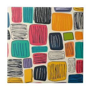 Levendig kleurrijk doospatroon (2) tegeltje