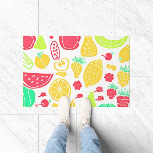 Levendig kleurrijk fruitpatroon deurmat (Binnen)
