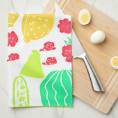 Levendig kleurrijk fruitpatroon theedoek (Quarter Fold)