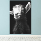 Levendig kleurrijk full-bobody Baby geitenportret Canvas Afdruk (Insitu (Houten vloer))