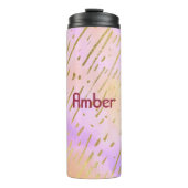Levendig kleurrijk goud en roze thermosbeker (Voorkant)