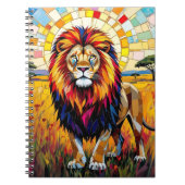Levendig kleurrijk leeuwenmozaïek notitieboek (Voorkant)