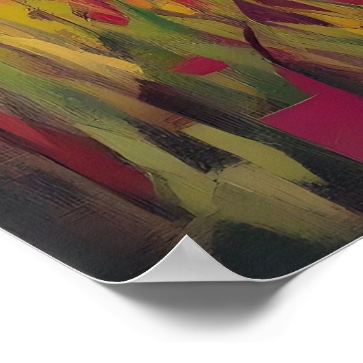 Levendig kleurrijk leeuwenmozaïek poster (Hoek)