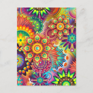 Levendig kleurrijk Mandalas Patroon Briefkaart