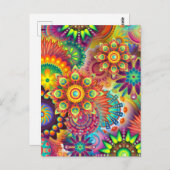 Levendig kleurrijk Mandalas Patroon Briefkaart (Voorkant / Achterkant)