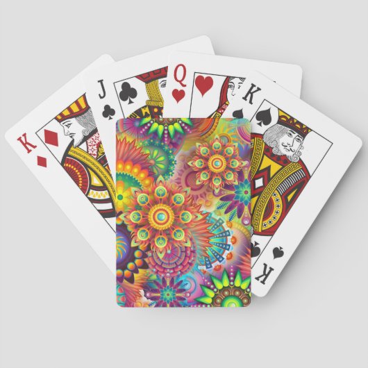 Levendig kleurrijk Mandalas Patroon Pokerkaarten (Achterkant)