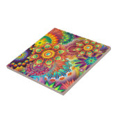 Levendig kleurrijk Mandalas Patroon Tegeltje (Zijkant)