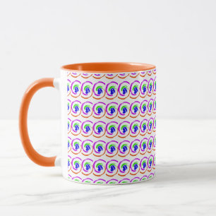 Levendig kleurrijk modern Abstract wervelpatroon Mok