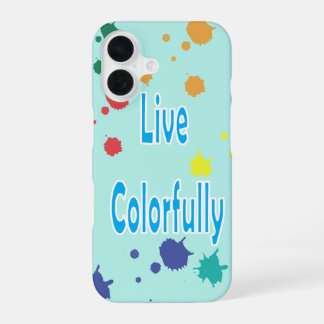 Levendig Kleurrijk Moderne Verfspatten Hoesje iPhone 16 Hoesje