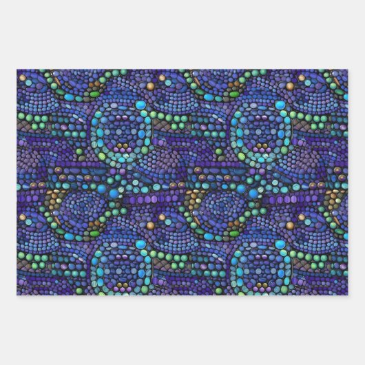 Levendig Kleurrijk Mozaïek Tegel Patroon Inpakpapier Vel (Voorkant 3)