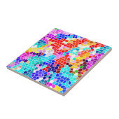 Levendig kleurrijk mozaïekpatroon tegeltje (Zijkant)